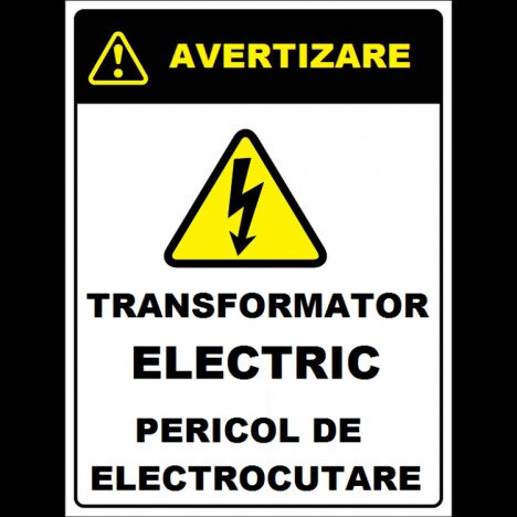 Placuta pentru transformator electric pericol de electrocutare